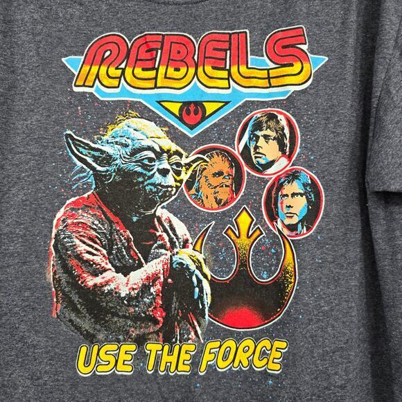 Stars Wars Men's Rebels Use The‎ Force Yoda Graphic T-Shirt Blue Size Large - Picture 3 of 8